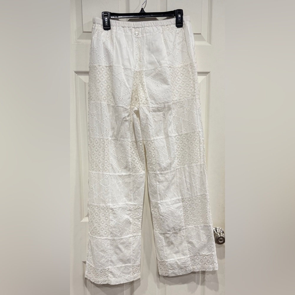 Roxy Women's Medium Precious Patchwork Pants Snow White NWT Beach Half Lined - Picture 3 of 10